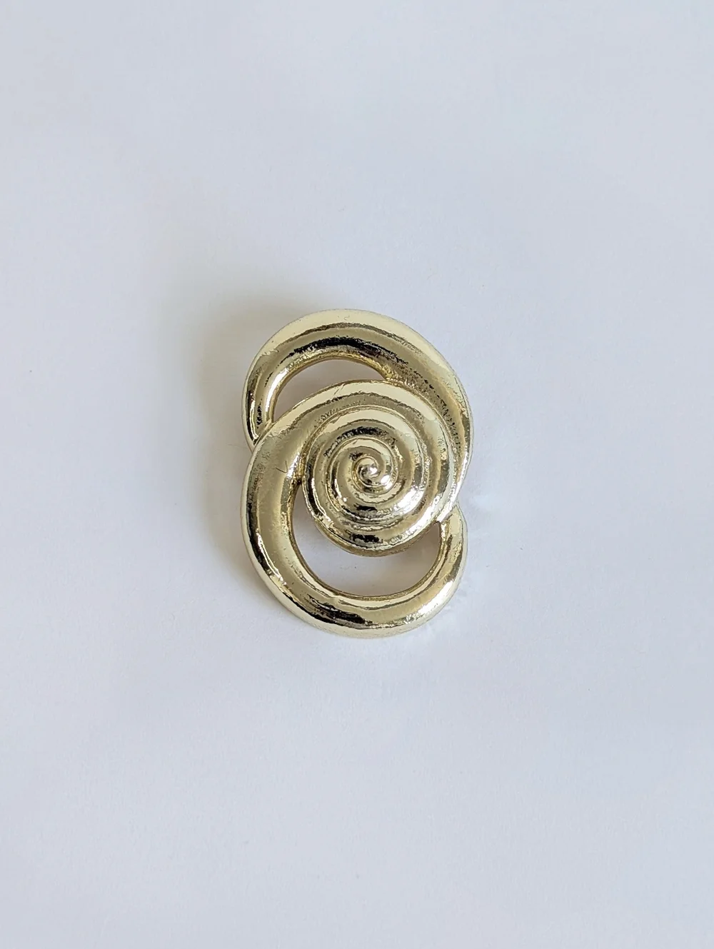 Vintage Gerry's Gold Tone Double Spiral Swirl Brooch 1¼